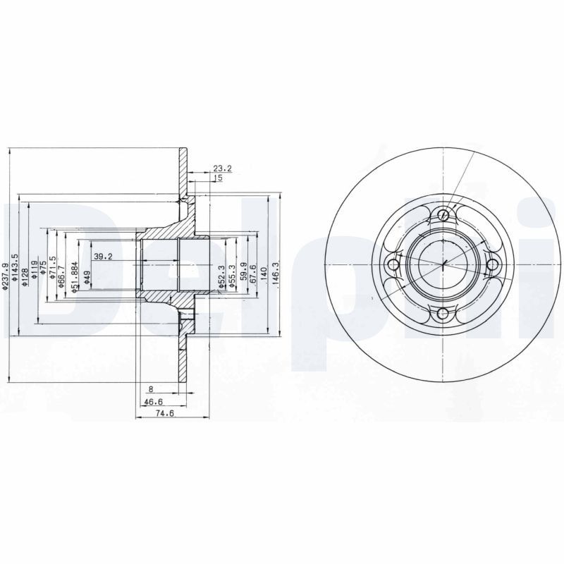 BG2702 DELPHI Disco freno 