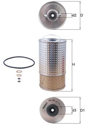 OX38D KNECHT Filtro olio 