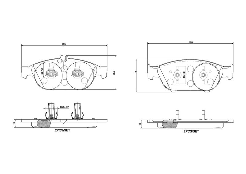 P50106 BREMBO Kit pastiglie freno, Freno a disco 