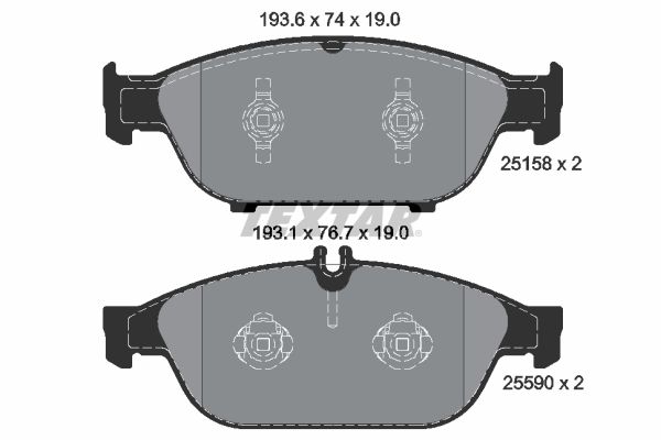 2515803 TEXTAR Kit pastiglie freno, Freno a disco 