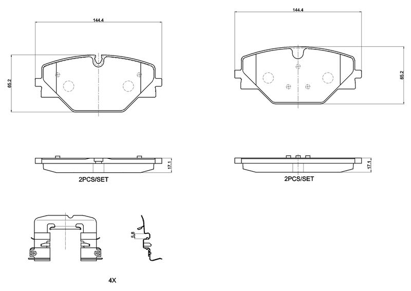 P44032 BREMBO Kit pastiglie freno, Freno a disco 