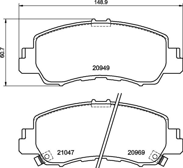 P54061 BREMBO Kit pastiglie freno, Freno a disco 