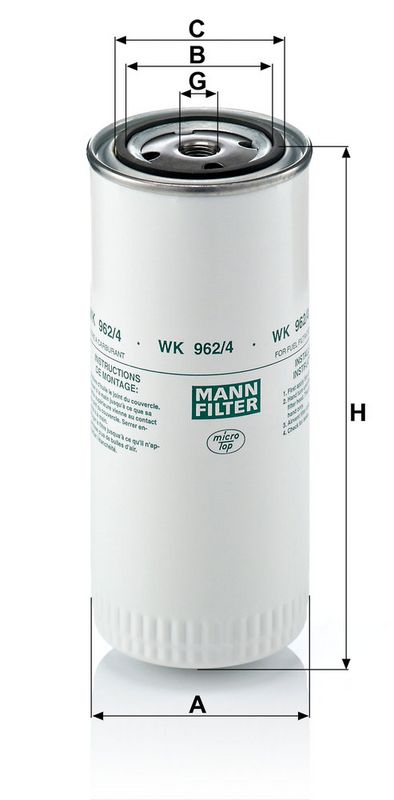 WK962/4 MANN-FILTER Filtro carburante 