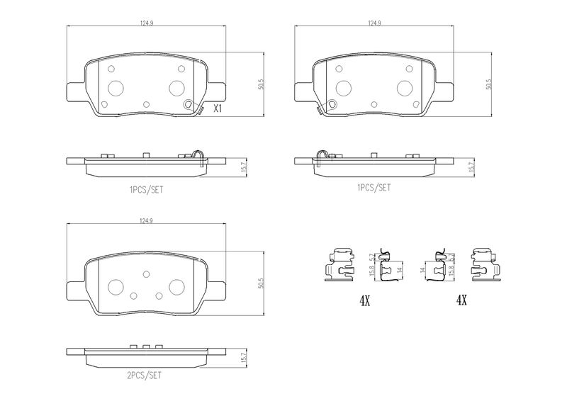 P30141 BREMBO Kit pastiglie freno, Freno a disco 