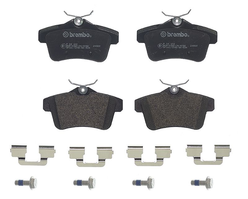 P06102 BREMBO Kit pastiglie freno, Freno a disco 