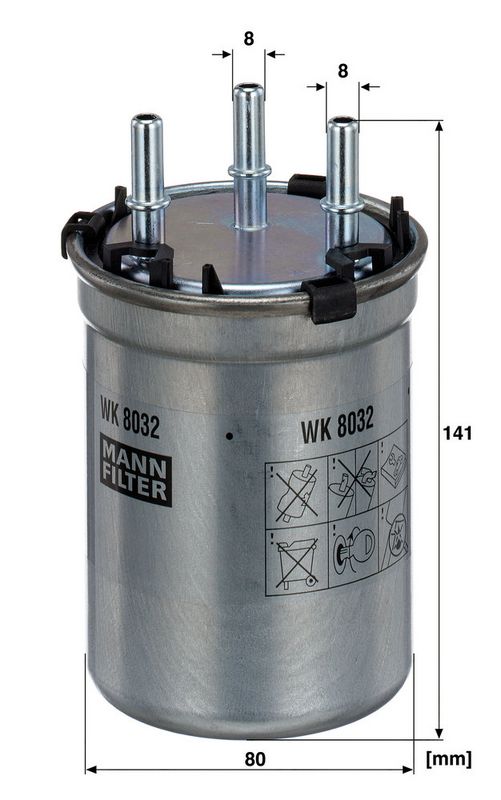 WK8032 MANN-FILTER Filtro carburante 