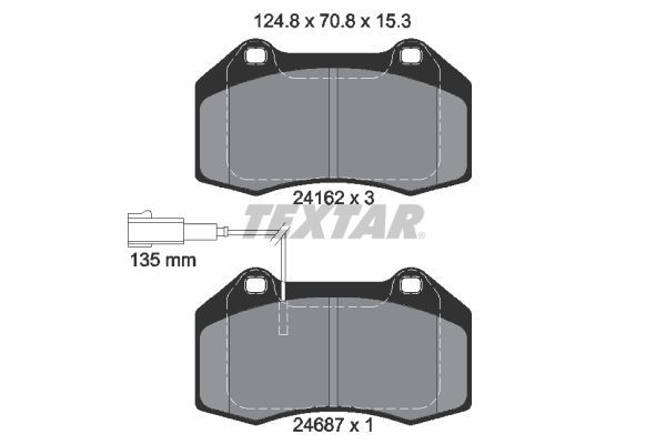 2416202 TEXTAR Kit pastiglie freno, Freno a disco 