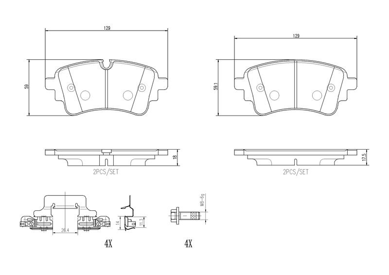 P85185NX BREMBO Kit pastiglie freno, Freno a disco 