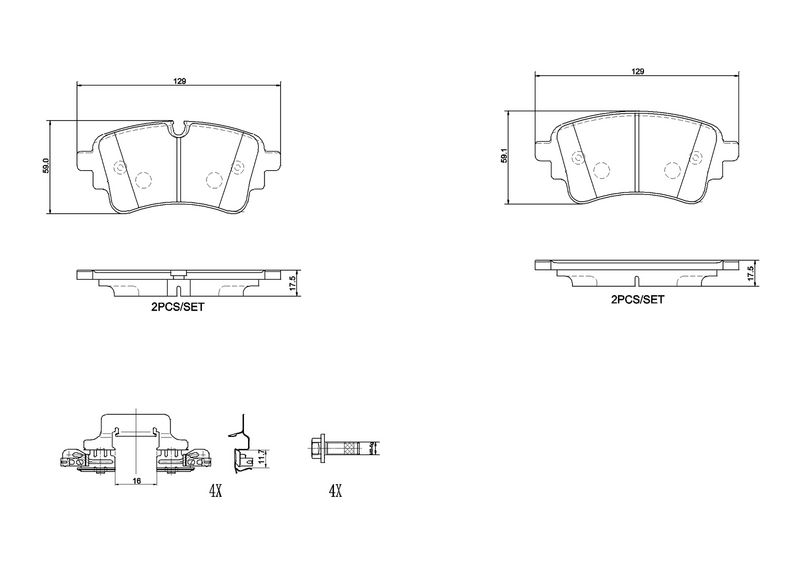 P85186 BREMBO Kit pastiglie freno, Freno a disco 