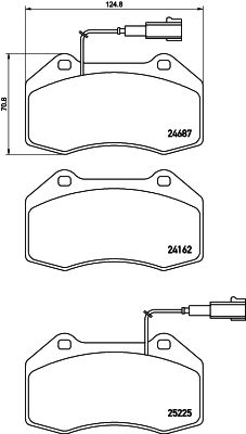 P23162 BREMBO Kit pastiglie freno, Freno a disco 