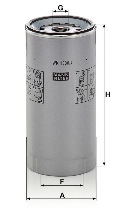 WK1080/7X MANN-FILTER Filtro carburante 