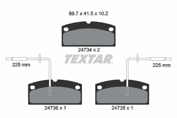 2473401 TEXTAR Kit pastiglie freno, Freno a disco 