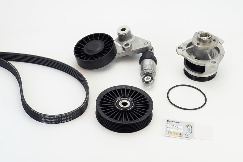 6PK1873WP4 CONTINENTAL CTAM Pompa acqua + Kit cinghia Poly V 