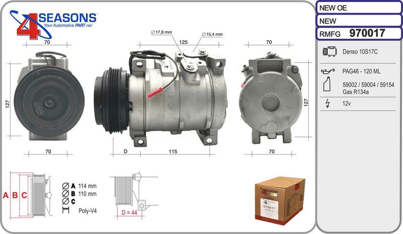 970017 AHE Compressore, climatizzatore 