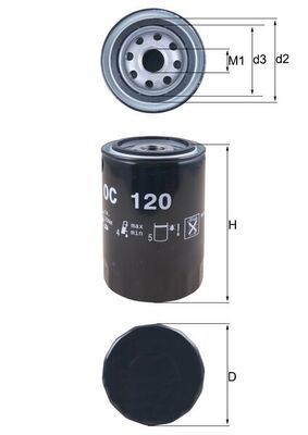 OC120 KNECHT Filtro olio 