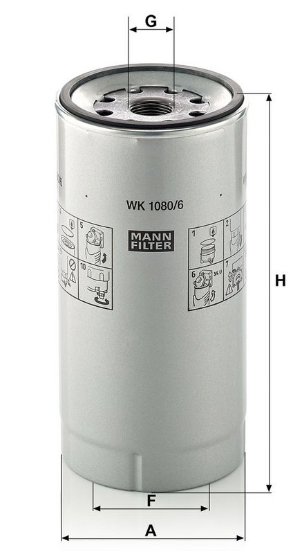 WK1080/6X MANN-FILTER Filtro carburante 