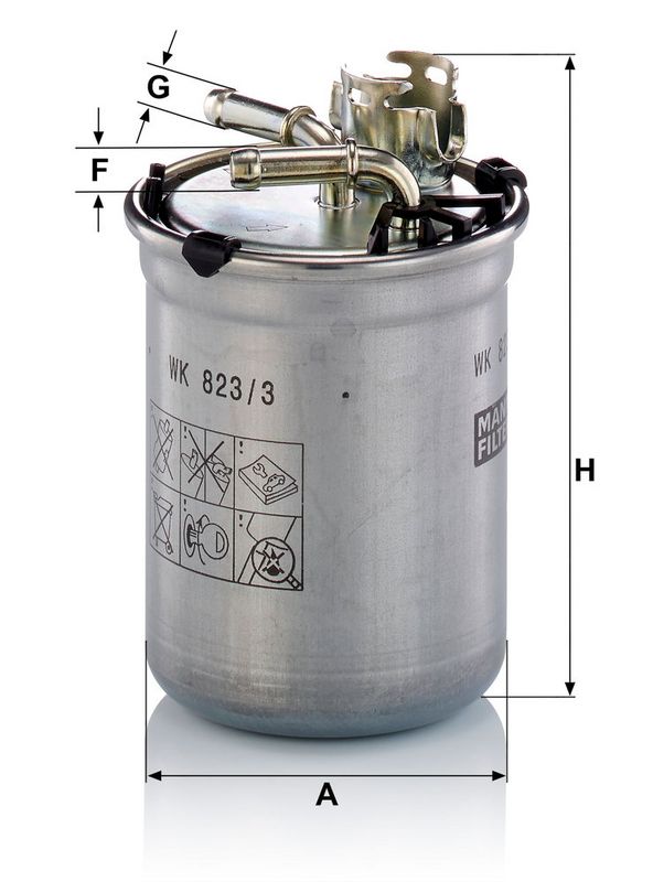 WK823/3X MANN-FILTER Filtro carburante 