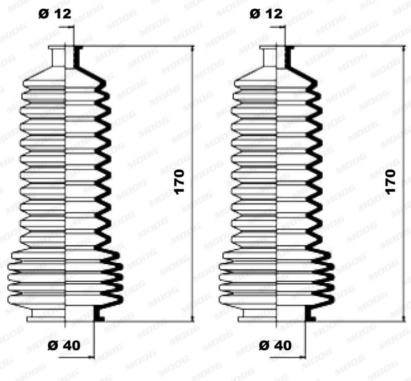 K150110 MOOG Kit soffietto, Sterzo 