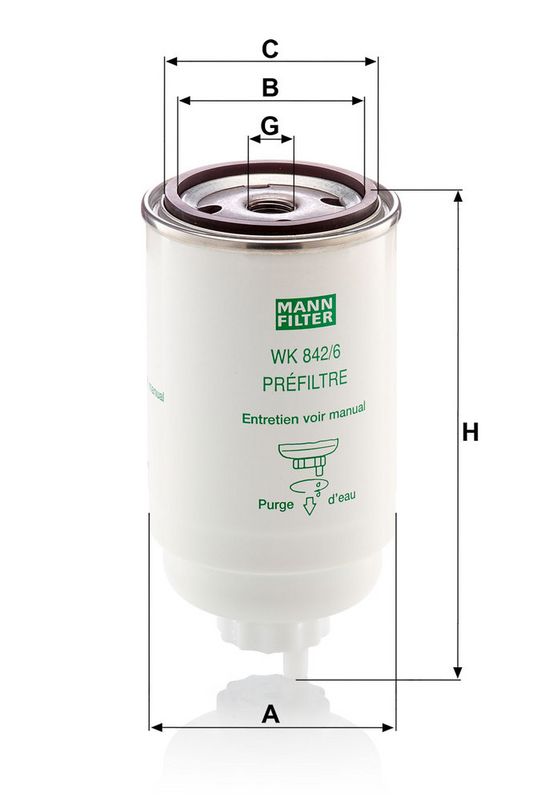 WK842/6 MANN-FILTER Filtro carburante 