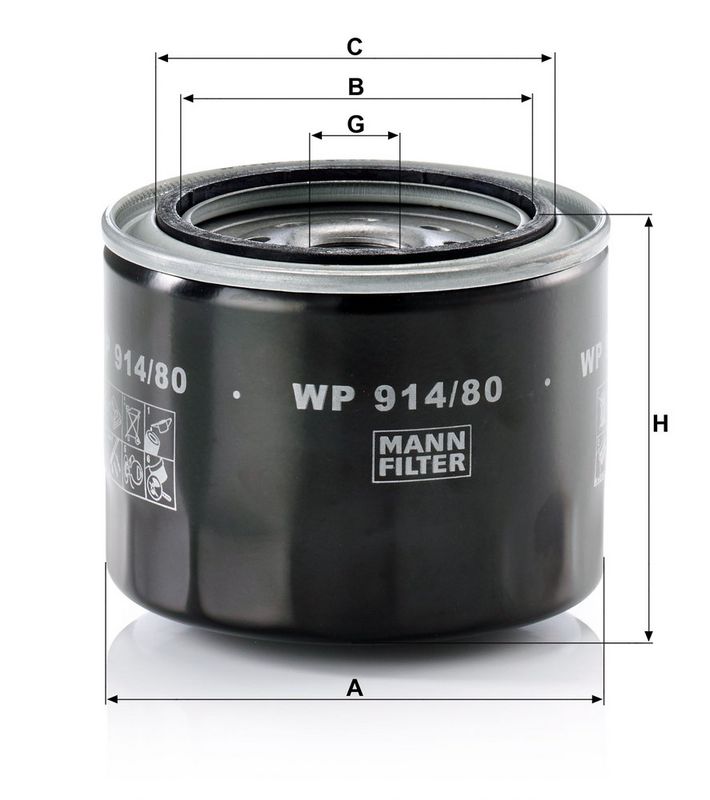 WP914/80 MANN-FILTER Filtro olio 