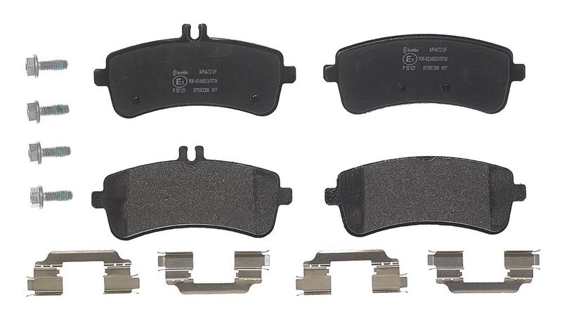 P50125 BREMBO Kit pastiglie freno, Freno a disco 