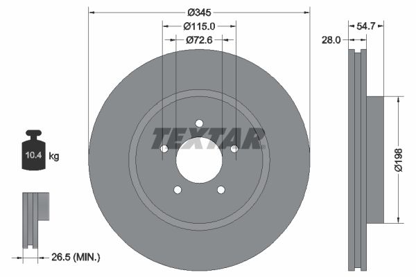92177105 TEXTAR Disco freno 