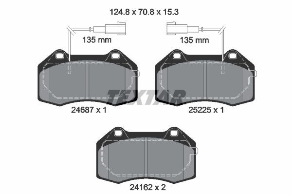 2468703 TEXTAR Kit pastiglie freno, Freno a disco 