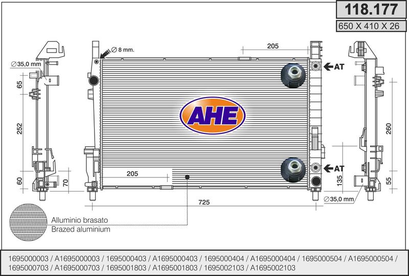 118.177 AHE Radiatore, Raffreddamento motore 