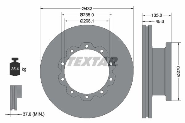 93087000 TEXTAR Disco freno 