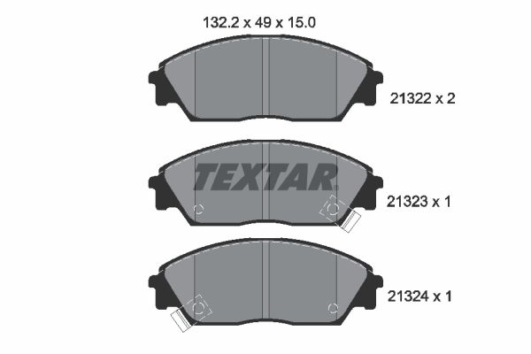 2132201 TEXTAR Kit pastiglie freno, Freno a disco 