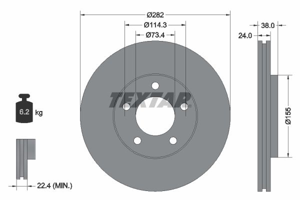 92153100 TEXTAR Disco freno 