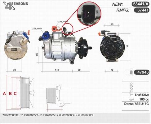 68441/A AHE Compressore, climatizzatore 