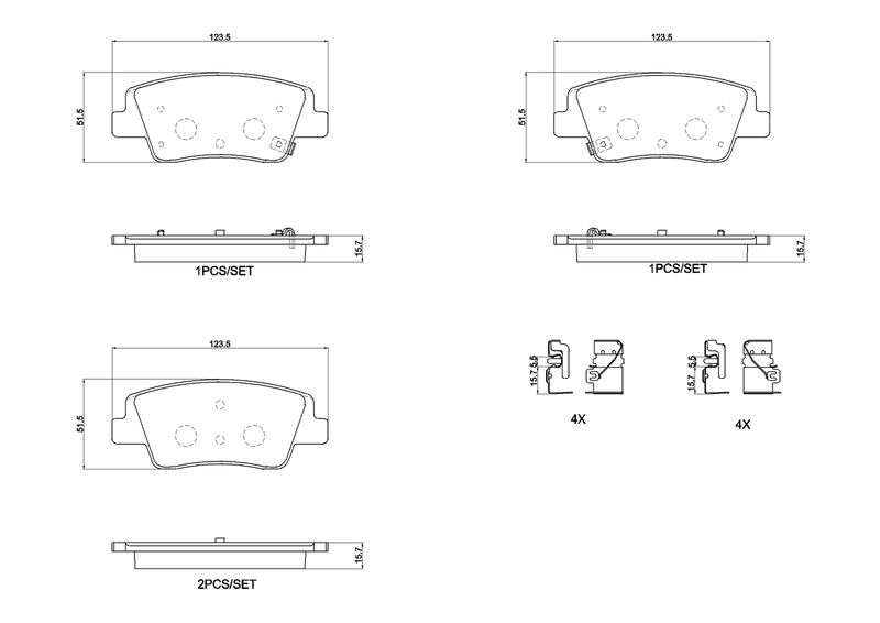 P30152 BREMBO Kit pastiglie freno, Freno a disco 