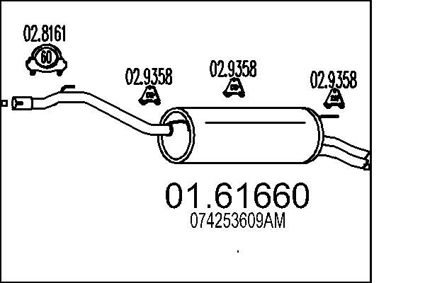 01.61660 MTS Silenziatore posteriore 