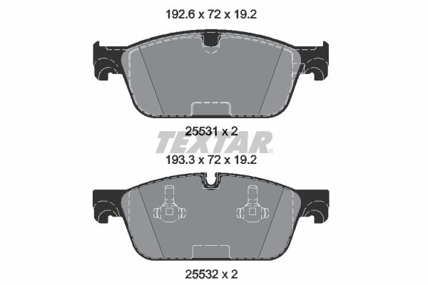 2553101 TEXTAR Kit pastiglie freno, Freno a disco 
