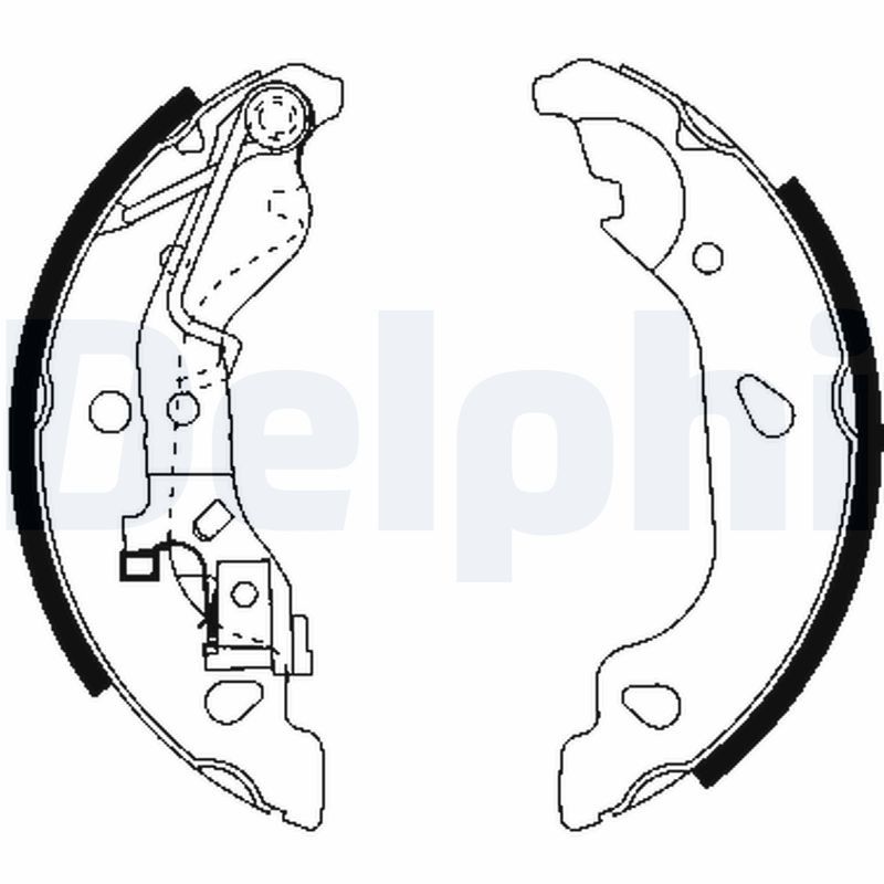 LS1908 DELPHI Kit ganasce freno Kit ganasce, Freno stazionamento 