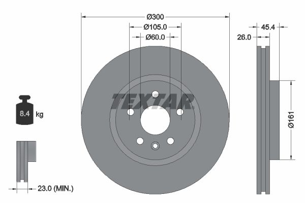 92277205 TEXTAR Disco freno 