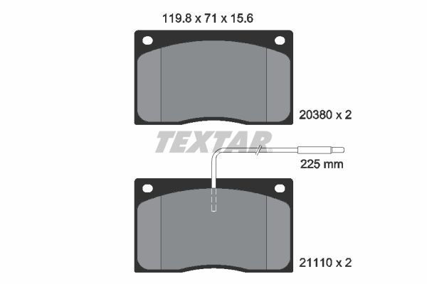 2038002 TEXTAR Kit pastiglie freno, Freno a disco 
