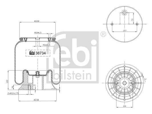 38734 FEBI BILSTEIN Soffietto, Sospensione pneumatica 