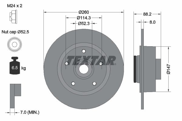 92195900 TEXTAR Disco freno 