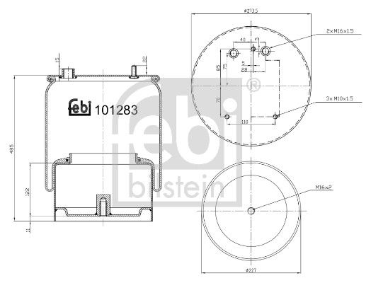101283 FEBI BILSTEIN Soffietto, Sospensione pneumatica 
