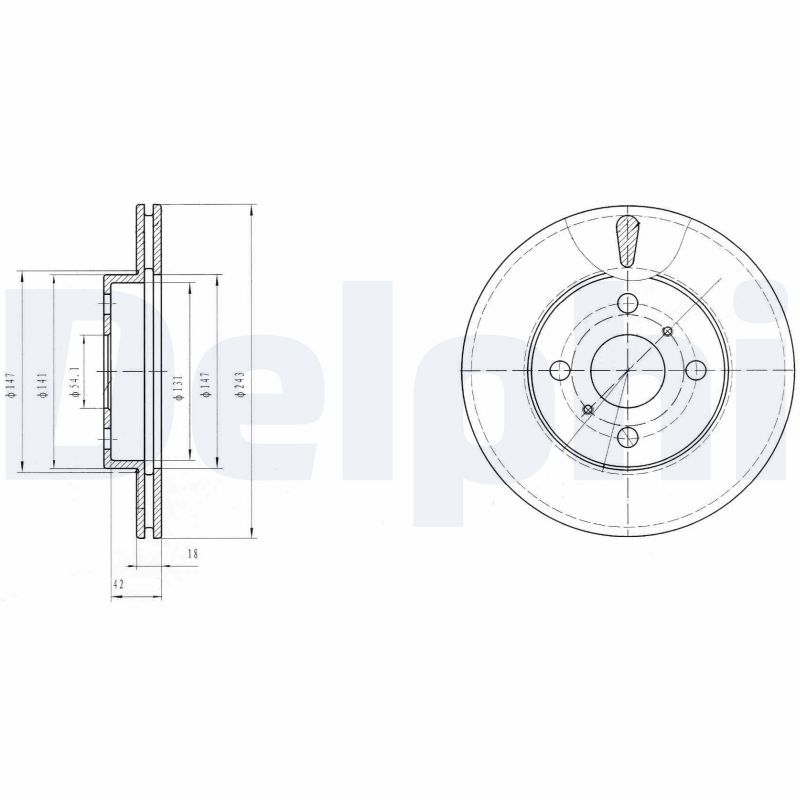 BG2588 DELPHI Disco freno 