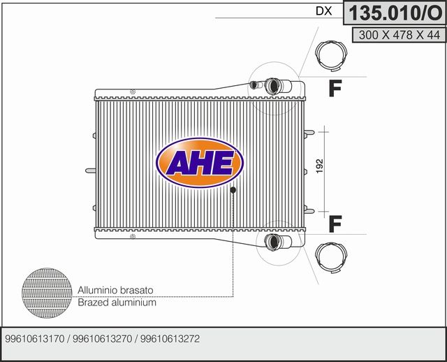 135.010/O AHE Radiatore, Raffreddamento motore 