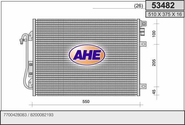 53482 AHE Condensatore, climatizzatore 