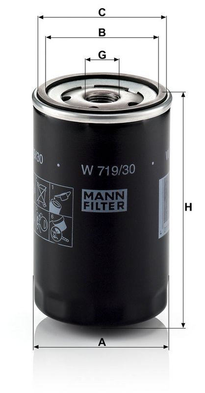 W719/30 MANN-FILTER Filtro olio 