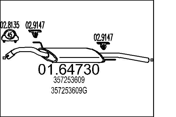 01.64730 MTS Silenziatore posteriore 