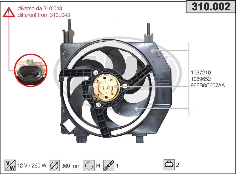 310.002 AHE Ventola, Raffreddamento motore 