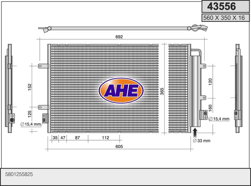 43556 AHE Condensatore, climatizzatore 
