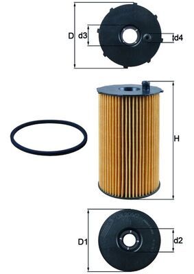 OX205/2D KNECHT Filtro olio 