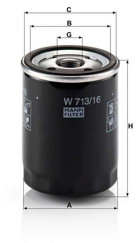 W713/16 MANN-FILTER Filtro olio 